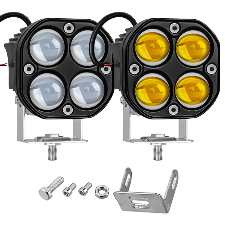 Auto Parts 5D 40w For Jeep Dual Color Universal Led Fog/driving Lights 4x4 LED Light Led Offroad Light