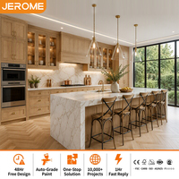 Ensemble de meubles de cuisine modulaires classiques sur mesure, fabrication directe d'usine, style moderne RTA, chêne blanc, armoires de cuisine en bois massif