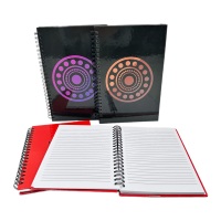 Cahiers d'exercices personnalisés OEM à couverture rigide, reliure spirale, papier offset ligné noir, impression de carnets d'entreprise