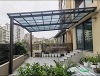 Auvent en polycarbonate avec cadre en alliage d'aluminium fabriqué en usine, imperméable, résistant au soleil et à la neige