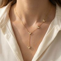 Kalung Liontin Baja Anti Karat Lapis Emas 18K Motif Geometris Bunga Hati Trendi Terbaru Grosir, Hadiah Elegan dengan Rumbai