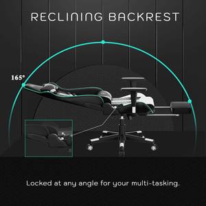 Chaise de <span class=keywords><strong>bureau</strong></span> de jeu Anji moderne, confortable, la moins chère, de course, en PU blanc, PVC, e-sport, massage, pour la maison, le <span class=keywords><strong>bureau</strong></span>, avec repose-pieds - Product Image 5