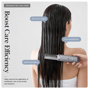 K-SKIN Ultrasonic <b>Scalp</b> Massage <b>Brush</b> Atomizing Hair Care Comb Stainless Steel Applicator OEM ODM for Home Salon Use - Product Image 3