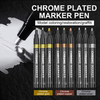 Marqueurs de peinture chromée argentée, stylos de peinture chromée effet miroir, permanents à base d'huile, marqueurs haute brillance 0,7 mm, 1 mm et 3 mm