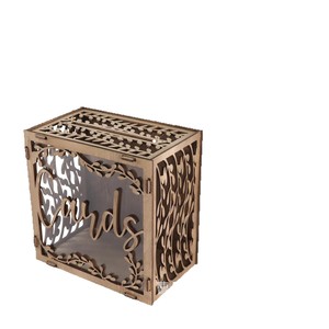 Wooden Openwork <b>Wedding</b> <b>Card</b> <b>Box</b> Rectangle Pine Handmade <b>Cards</b> Decoration - Product Image 5