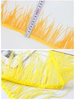 Frange de plumes d'autruche 1, 2 ou 3 plis, 8-10 cm, en gros, pour vêtements, garniture en plumes d'autruche pour accessoires de robe de fête de carnaval