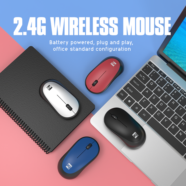 Wholesale 2.4GHz USB Wireless Office Mouse Portable 3 Button Optical Mice Long Battery Life Multi Color Mouse for Office Use