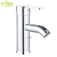 Mitigeur de lavabo Belarus avec bec courbé et levier unique, robinet de salle de bain moderne autrichien rond en acier inoxydable chromé