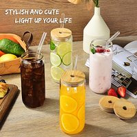 BAMBOOHOMIE Verres à boire personnalisés, gobelets pour canettes de bière, ensemble de tasses à boire, mug à café glacé, bouteilles, canettes de bière avec couvercle en bambou et paille