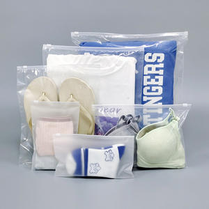 Personalizado biodegradable mate esmerilado PE EVA Pvc plástico cremallera camiseta bolsa con logotipo propio para ropa Zapatos Ropa interior calcetines almacenamiento - Product Image 1