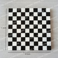 Jeu d'échecs carré en marbre de luxe Nanwei avec un design moderne et écologique, échiquier et plateau de jeu en pierre naturelle pour la décoration de la maison