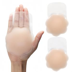 1 Par de Pétalos Adhesivos de Silicona <span class=keywords><strong>Grandes</strong></span> para Senos, Cubrepezones Invisibles con Efecto Push-up, Color Piel, Forma Redonda/Floral - Product Image 4