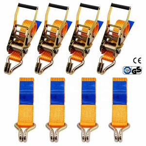 Correas de Amarre de Poliéster de Alta Resistencia EN12195-2 de 50 mm (2 Pulgadas) y 5T con Gancho en J, Certificación GS CE, Cinta Catraca - Product Image 1