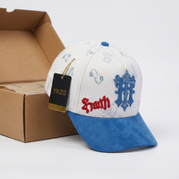 Casquette de baseball YKZG de luxe style streetwear à pois, broderie 3D de lettres, texte latéral gothique, visière en jean délavé, vintage, personnalisée, unisexe