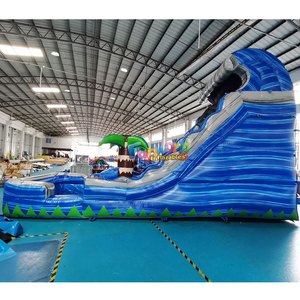 Castillo inflable comercial para niños con piscina, tobogán acuático tropical inflable para patio trasero, casa de brinco acuática comercial. - Product Image 4