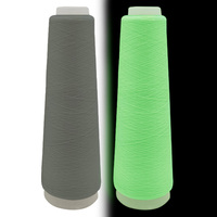 Fil de polyester filé DTY haute ténacité recyclé fil lumineux de couleur néon broderie fibre électroluminescente soie en bleu rouge 5KG