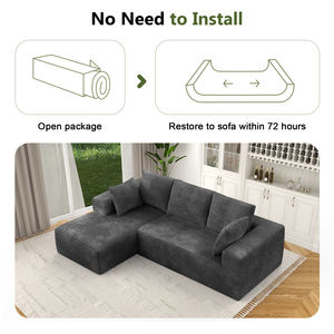 वैक्यूम पैक क्लाउड सोफे 107in l आकार अनुभागीय सोफे कॉम्पैक्ट शिपिंग आसान सेटअप - Product Image 4
