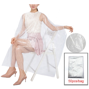 Bavoir jetable pour Salon de coiffure, maquillage à manches courtes <span class=keywords><strong>blanc</strong></span>, Cape de Salon de beauté, <span class=keywords><strong>tablier</strong></span> imprimé pour barbier - Product Image 4