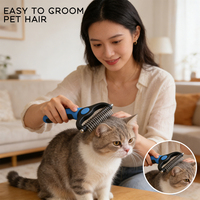 Outil de toilettage pour animaux de compagnie Brosse à démêler double face pour enlever les poils et le sous-poil pour chiens et chats