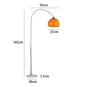 Lampe sur pied <span class=keywords><strong>Arc</strong></span> avec abat-jour <span class=keywords><strong>en</strong></span> verre orange, <span class=keywords><strong>en</strong></span> acier inoxydable, lampe sur pied incurvée pour <span class=keywords><strong>salon</strong></span>, coin lecture, décoration moderne de la maison, éclairage - Product Image 5