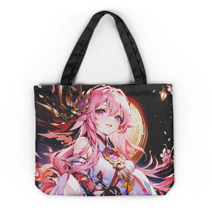 Bolsa de Mano Mini de Lona Ecológica Personalizada con Cierre, Diseño de Anime <span class=keywords><strong>Genshin</strong></span> <span class=keywords><strong>Impact</strong></span>, para Compras - Product Image 4