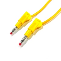 Kabel Penghubung Aman Berinsulasi 4mm Konektor Banana Plug 2.5mm2 Selubung PVC Kuning Fleksibel Kabel Daya DC Test Lead Jumper Komputer Sepeda Motor