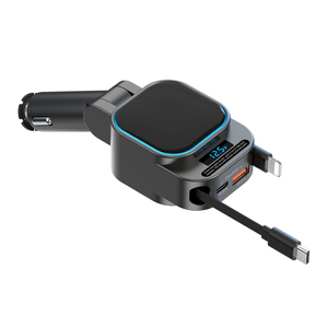 Meilleure vente Nouveau chargeur de <span class=keywords><strong>voiture</strong></span> rétractable 4-en-1 Type C <span class=keywords><strong>Transmetteur</strong></span> <span class=keywords><strong>FM</strong></span> BT5.3 Modulateur d'autoradio mains libres - Product Image 1