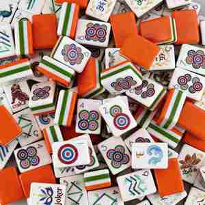166pcs 30mm American Mahjong Tiles Acrylic Four Layer Color Block DIY Hand Play Mahjong <b>Set</b> for Wholesale - Product Image 3