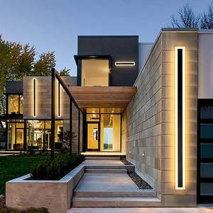 Lámpara de Pared Negra para Interiores y Exteriores, IP65, Impermeable, de Aluminio y Acrílico, para Jardín, Venta al Por Mayor - Product Image 1