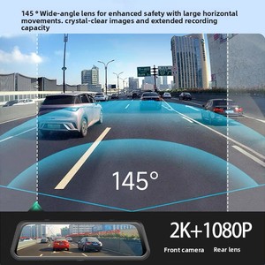 9.66 inch IPS màn hình <span class=keywords><strong>video</strong></span> ghi 2K + 1080P tầm nhìn ban đêm 2 máy ảnh ghi âm vòng lặp wifi xe hộp đen 1 năm bảo hành - Product Image 5