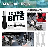 Kit d'outils de réparation de VTT manuel 31 pièces – Extracteur de rivets de chaîne, leviers de pneus, démonte-pédalier – Boîtier de rangement rigide en métal