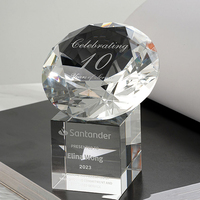 Trophée d'anniversaire en cristal K9, style Fashion Crystal Diamond Awards, pour concours de beauté et de coiffure