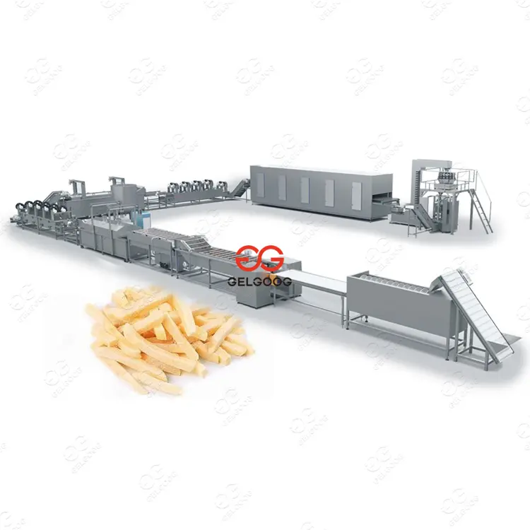 Machine automatique de frites d'acier inoxydable de Gelgoog frites frites ligne de Production congelée de frites