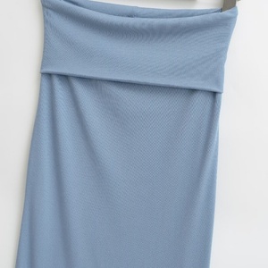 Wholesale Custom Summer New Arrival Waist Flap <b>Wrap</b> Hip <b>Stretch</b> Solid Color Slim Spice Long Skirt Halter Dresses - Product Image 3