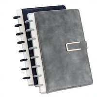 Carnet de notes A5 à feuilles mobiles, agenda, fournitures scolaires et de bureau, papier détachable, boucle métallique, cuir noir, 80 pages - Vente chaude