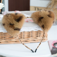 Serre-tête personnalisé en fourrure de lapin Rex avec oreilles de chat, rose, tendance, doux, pelucheux, accessoire de cheveux pour cosplay et anime