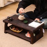 Table basse pliante en bambou massif de style japonais Tatami, petite table de sol pour balcon, salon, style Japandi, vente en gros