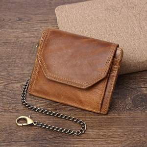 กระเป๋าสตางค์ AndoBag RFID Block แบบสั้นสำหรับผู้ชาย วินเทจ ใส่บัตรได้ หนังวัวแท้ พร้อมช่องใส่เหรียญและสายคล้องคอ รุ่น 880 - Product Image 2