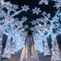 Arche de fleurs LED personnalisée, imperméable, pour festivals en plein air, mariages, fêtes, décoration d'entrée de centre commercial