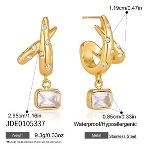 Joyería de Acero Inoxidable 2026, Diseño Moderno y Popular, Líneas Trenzadas, Completamente Adornadas, para Mujer - Product Image 4