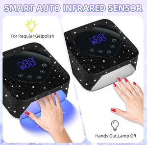 Lampe à ongles <span class=keywords><strong>UV</strong></span> LED professionnelle 72W, sèche-ongles avec diamants, <span class=keywords><strong>cabine</strong></span> <span class=keywords><strong>UV</strong></span> sans fil avec 5 réglages de minuterie, lampe pour manucure, salon de manucure - Product Image 3