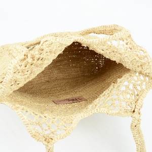Borsa a Spalla Artigianale in Rafia Lavorata all'Uncinetto con Tracolla Singola, Design Traforato, Ricamo Sunday, Stile Primaverile, Portatile, in Maglia - Product Image 4