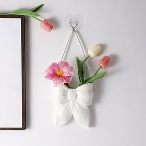 Jarrón de Cerámica con Lazo de Estilo Europeo para Colgar en la Pared, Decoración para Arreglos Florales en Sala de Estar, Estudio, Hogar - Product Image 3