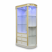 Meuble de rangement pour vin en verre courbé de luxe européen, cadre en bois, vitrine de rangement, meuble de salon, armoire à vin