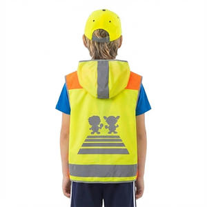 Gilet de sécurité haute visibilité fluorescent pour enfants, en maille, réfléchissant, pour travaux de construction, en coton, <span class=keywords><strong>pas</strong></span> <span class=keywords><strong>cher</strong></span>, Colete Refletor - Product Image 1