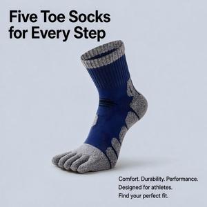 Chaussettes cinq doigts pour hommes, chaussettes épaisses en tissu éponge à orteils séparés, absorbant la transpiration, respirantes, résistantes aux odeurs, chaussettes en tissu éponge pour hommes, automne et hiver - Product Image 5