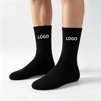 Chaussettes de sport personnalisées pour hommes, chaussettes de course à pied, de tennis, de compression, en coton, avec logo jacquard, design OEM