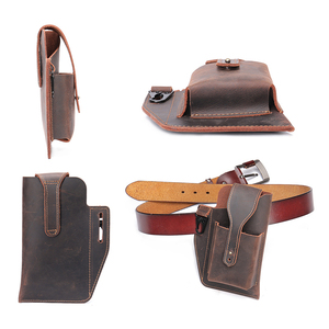 Marsupio Vintage in Vera Pelle per Cellulare con Cinturino a Fibbia per Uomo - Product Image 3