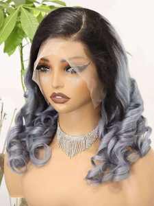 วิกผมลอน<span class=keywords><strong>สี</strong></span>เทา 1B ขนาด 20 นิ้ว แบบ HD Lace Front 13x4  วิกผมแท้แบบโปร่งใส  ลอนหลวมๆ <span class=keywords><strong>สี</strong></span><span class=keywords><strong>ดำ</strong></span> สำหรับผู้หญิง  ขายส่งจำนวนมาก - Product Image 3