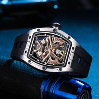 Montre mécanique japonaise samouraï CHANCE JC-9-198G-5, tourbillon automatique, montre-bracelet de luxe, boîtier en acier, cadran creux, montre pour homme
